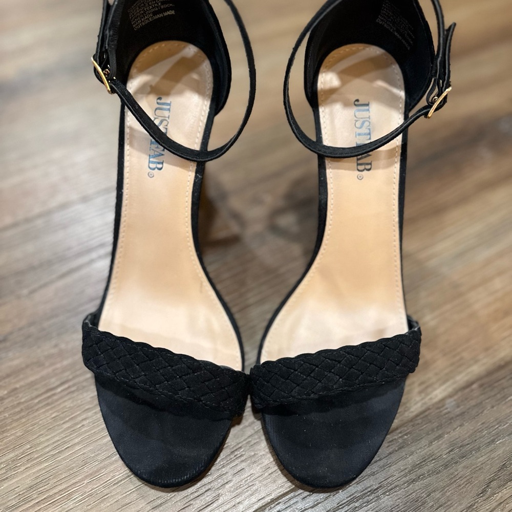 JustFab Black Braided Heels
